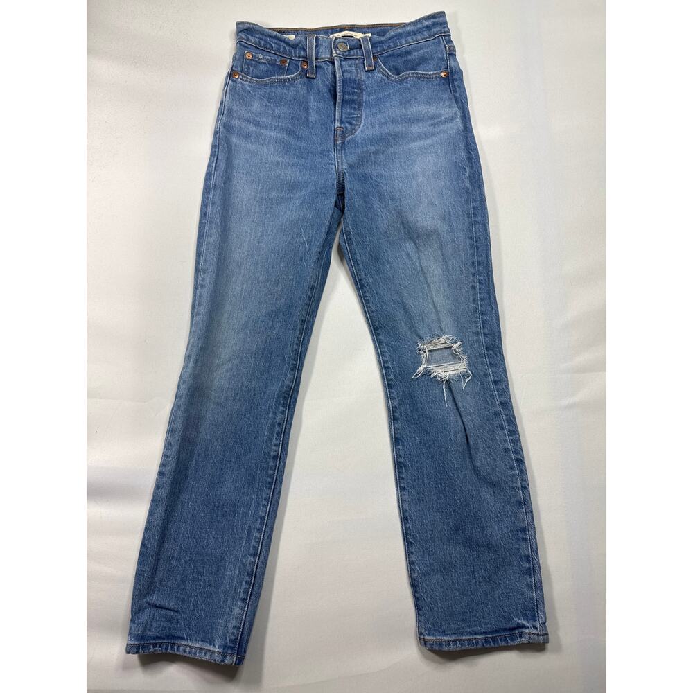 Levi's‎ Women's Distressed Wedgie Straight Blue Denim Jeans - Size 24x26 (24x25)